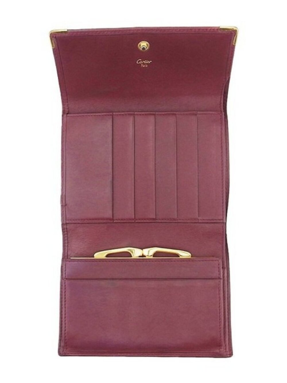 CARTIER Tri-fold wallet Bordeaux gold Women Authentic secondhand - Picture 6 of 8